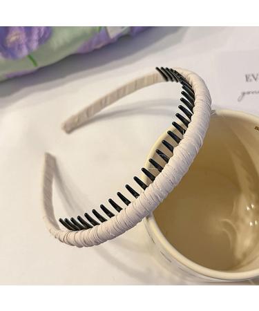 scicent Hair Band 2 Pieces Headband with Teeth Non-Slip Hairbands Fabric Covered Headbands Hair Accessories for Girls and Women (Beige+Print) 13 5871013 - Buy Online on GoSupps.com