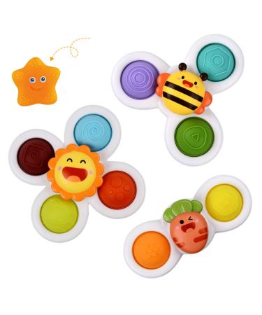 YIFOV Suction Cup Sensory Toys - Baby Bath Flipping Board Release Stress and Anxiety Travel Toys for Kids Silicone Sucker Toys Gifts for Toddlers Style 1