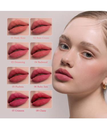 Dasique Cream de Rose Tint (05 Fuchsia) | Velvet Matte Lip Stain with Rose Water | Vegan & Cruelty-Free - Buy Online on GoSupps.com