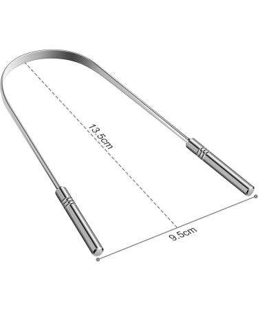 Surgical Stainless Steel Tongue Cleaner - 135mm 2 Pieces | Premium Oral Hygiene Tool for Fresh Breath - International Shipping Available - Buy Online on GoSupps.com