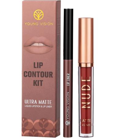Lip Liner and Lipstick Set | Velvet Lip Liner Highly Pigmented Matte Lip Gloss Long Lasting Waterproof Lip Gloss Makeup Gift Set for Girls Pewell - Buy Online on GoSupps.com