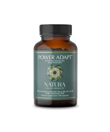 Natura Health Products Power Adapt Supplement - Deep Adrenal And Endocrine Support - Featuring Ashwagandha Ginseng Rhodiola Rosea Root Ext. And Cordyceps (60 capsules) 60 Count (Pack of 1)