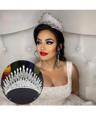 Gold Crystal Tiara for Women - Luxury Prom Queen Crown for Wedding and Birthday with Rhinestone Detail - Buy Online on GoSupps.com