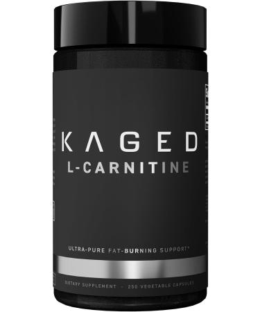 Kaged Muscle, Premium L-Carnitine 500 mg, Stimulant Free for Men & Women, Supports Recovery and reduction of post-workout markers of muscle stress and soreness, Carnitine, 250 Veggie Capsules 250 Count (Pack of 1)