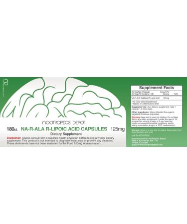 NA-R-ALA Stabilized R-Lipoic Acid 125mg Capsules - 180 Count | Boost Mitochondrial Function & Metabolism Support - Buy Online on GoSupps.com