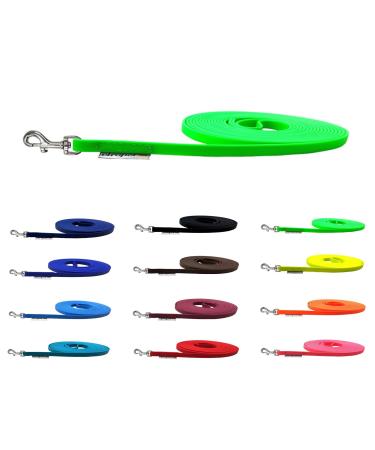 Towline biothane dog leash small dogs 9mm 3m / 10m / 15m dog leash Bothane (10m with hand loop neon green) 10m with hand loop neon green