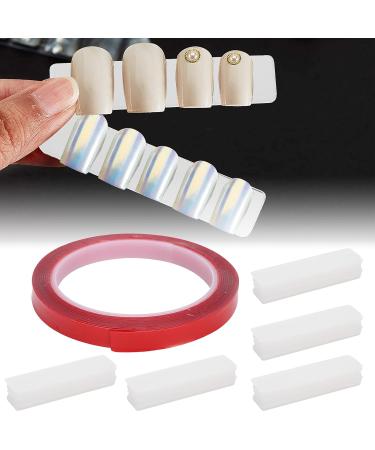 50PC Transparent Nail Art Display Stand - Acrylic Nail Tip Display with 300cm Double-Sided Adhesive Tape | Perfect for Nail Salons and Color Cards - Buy Online on GoSupps.com