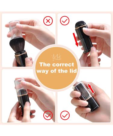 Travel Size Retractable Kabuki Brush with Cover - Portable Mini Face Makeup Brush for Flawless Powder and Blush On The Go - Buy Online on GoSupps.com