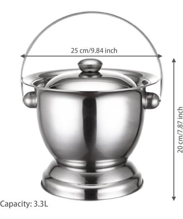 Chamber Pot with Lid 3.3L Stainless Steel Bedside Commode Bucket Potable Spittoon Metal Bedpan Urine Pots for Kids Adults Elder Patient Home Camping Car Travel - Buy Online on GoSupps.com