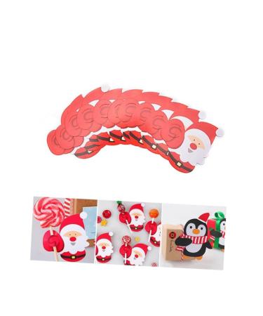 TOPBATHY 50pcs Christmas Ornaments Christmas Decor Candy Decorations Candy Xmas Decorations Red Card Lollipop