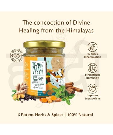 The Pahadi Story Turmeric Latte Mix 100gm 100% Natural Haldi Doodh Mix Immunity Booster Golden Milk Powder for Rainy and Winter Season - Buy Online on GoSupps.com