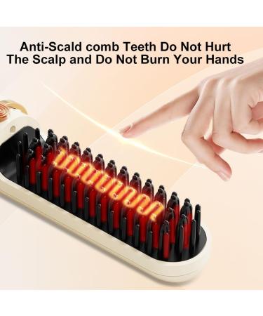 Cordless Hair Straightener Comb - Negative Ion Hot Brush for Travel & Home - Anti-Scald Hair Iron - Ideal Gift - Buy Online on GoSupps.com