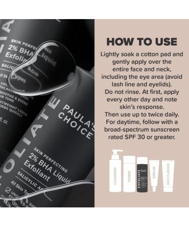Paula's Choice SKIN PERFECTING 2% BHA Liquid Exfoliant - Face Exfoliating Peel Fights Blackheads & Enlarged Pores - with Salicylic Acid - Combination & Oily Skin - 118 ml 118 ml (Pack of 1) - Buy Online on GoSupps.com