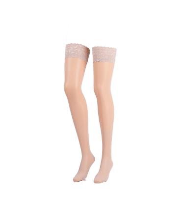 Compressana Calypso 140en support leg socks with lace ligament - effective support effect with approx. 15-18 mmHg compression - size 1 - color sandel -1 pairs I - XS - 34-36 sandel