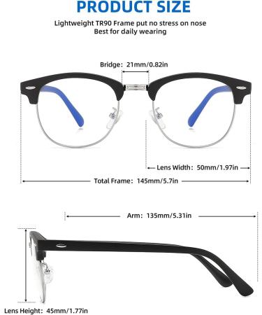 SOAR&EAGLE 3 Pack Blue Light Blocking Glasses - Retro Semi Rimless Computer Gaming Eyewear for Men/Women (Sand Black Silver/Wood Grain Gun/Crystal Silver) - Buy Online on GoSupps.com