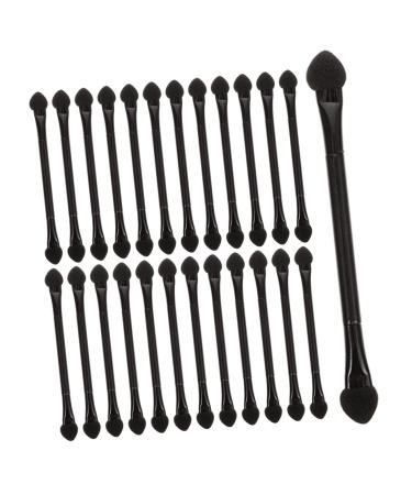 VINTORKY 25 Pcs Double Ended Eye Shadow Stick Makeup Makeup Use Lipstick Brush Black Plastic