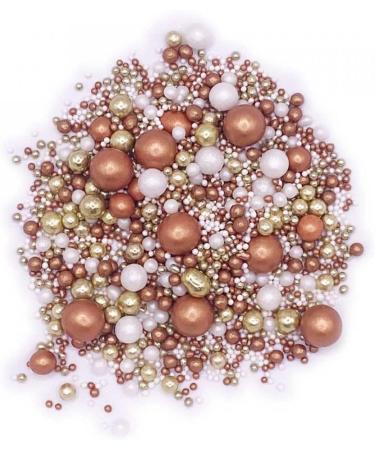 200g PEARL MIX - ROSE GOLD and GOLD METALIC Sprinkles 6485 edible cake decorations 200g - Buy Online on GoSupps.com