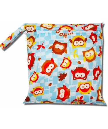 Egurs Wetbag Waterproof Reusable Diaper Bag - Owl Design (30x28cm) | Eco-Friendly Nappy Bag for Travel & Storage - Buy Online on GoSupps.com