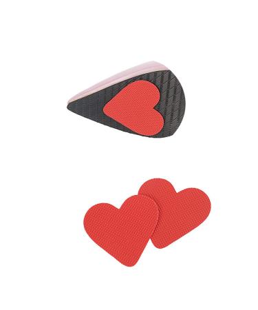 6 Pairs Women Men Red Heart-Shaped Non-Slip Self-Adhesive Shoe Grips Wear-Resistant Shoes Sole Protector Pads Cushion Sticker Tape Heel Replacement Pad Prevention