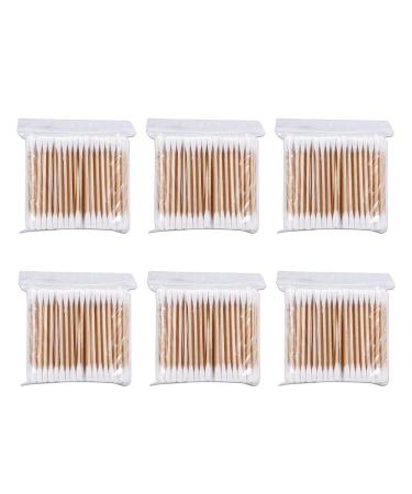 Cotton buds with wooden handles 6 pieces 600 pieces
