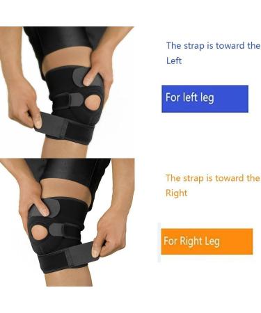 Adjustable Knee Brace Support with Dual Stabilizers & Open Patella | EveShine Non-Slip Strap for Maximum Compression - Fits Right Leg - Buy Online on GoSupps.com