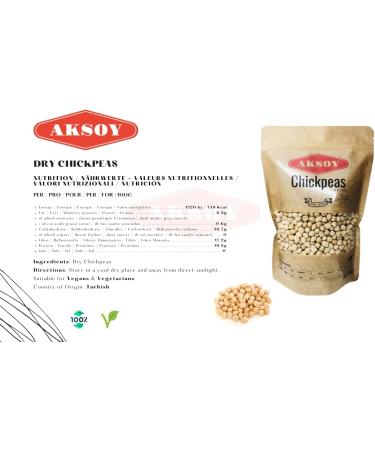 Aksoy Premium Quality XL Size Dry Chickpeas (12mm) - 1.25KG - Buy Online on GoSupps.com