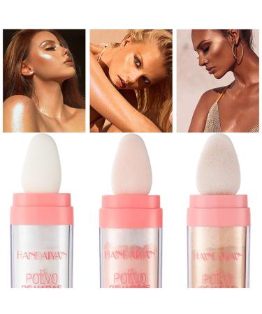 3-Piece Set Highlighter Powder Sticks | Body Shine High Gloss Makeup | Sparkle Contour & Blush Powder | For Hair, Face, Eyes, Body | 3 Colors - Buy Online on GoSupps.com