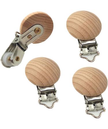 Alenybeby 10-Piece Natural Beech Wood Pacifier Clips - 30mm Strap Holder for DIY Pearl Chain Accessories - Buy Online on GoSupps.com