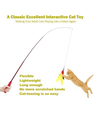 MeoHui 2PCS Retractable Cat Wand Toy + 9PCS Feather Refills - Interactive Kitten Toy for Chase & Exercise - Buy Online on GoSupps.com