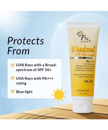 Fixderma Shadow Sunscreen SPF 50+ Cream for UV Protection with Sunscreen SPF 50 Gel Free - Buy Online on GoSupps.com
