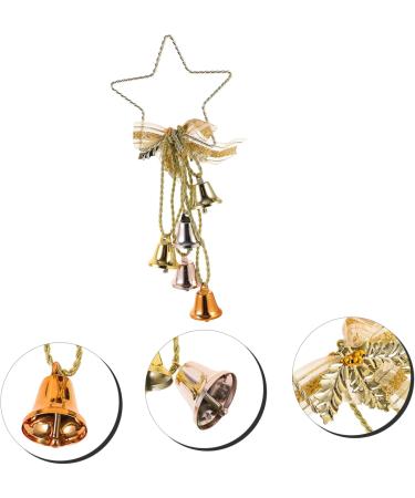 Abaodam 3pcs Christmas Baubles Clothes Rack Christmas Tree Bells Christmas Bell Pendant Pure Gold Metal - Buy Online on GoSupps.com