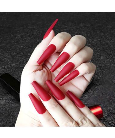 Brishow Blue Coffin Artificial Nails - 24 Piece Long Ballerina Acrylic Press-On False Nails for Women & Girls - Butterfly Design - Buy Online on GoSupps.com