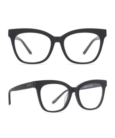 DIFF Winston Designer Square Computer Blue Light Blocking Glasses for Men and Women Matte Black