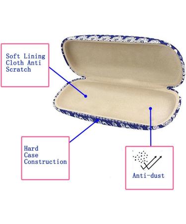 SwirlColor Glasses Case Bohemia Elephant Print Glasses Case Hard Shell with Blue Cleaning Cloth (Blue Glasses Case) - Buy Online on GoSupps.com