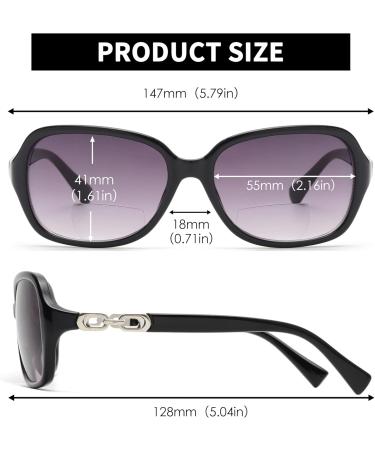 Buy JM Classic Bifocal Reading Sunglasses for Women - Vintage UV Protection Black (2.0 3.0x) - International Shipping Available - Buy Online on GoSupps.com