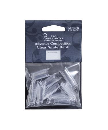 Pro Impressions Advance Competition Clear Smile 50 Nail Tips Size 6