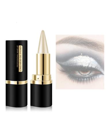 Natural Black Eyeliner Cream Waterproof Matte Quick Dry Eyeliner Eyeliner Gel Stick Makeup Eye-Liners for Women Girls Matte Black Eye-Liner Pencil Eyeliner Pen Black Eyeliner Pencil(01#(silver))