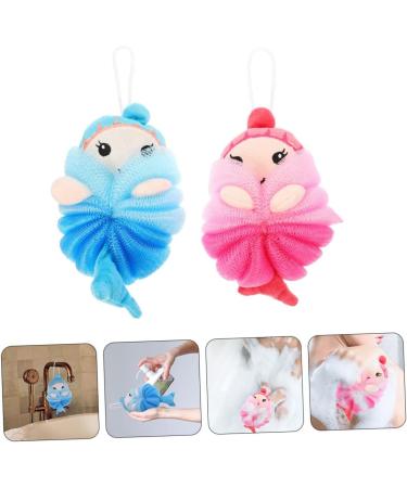 Angoily 4 Pcs Cartoon Bath Ball Sponge Set for Kids | Mesh Shower Scrubber & Loofah Cushion | Ideal Bathing Accessories for Children - Buy Online on GoSupps.com