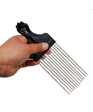 Luxxii Black Fist Metal Afro Pick Comb (2 Pack) - 9 Long, Hair Detangler and Styling Tool - Buy Online on GoSupps.com