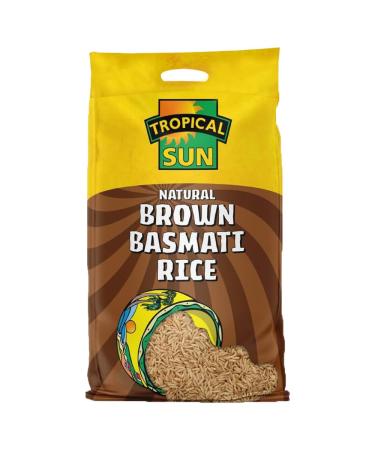 Tropical Sun Natural Brown Basmati Rice Salad Biryani Sushi Nutty Whole Grain Bran Wheat 5kg Pack of 1 with Welari Thank You Card | (1pack)