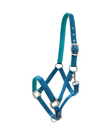 York Horse Halter Milo Nylon Halter soft padding stable halter pasture halter noseband (pony blue) pony blue