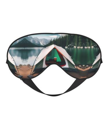 Lake Camping Print Unisex Sleeping Eye Mask Soft Comfortable Light-Blocking Eye Mask