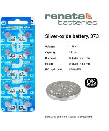 Buy 4 Renata 373 Mercury-Free Button Cell Watch Batteries - Long-lasting Eco-Friendly Power for Your Watch - Buy Online on GoSupps.com
