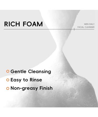 Invigorating Oil-Control Face Wash for Men: Gentle Ingredients for Deep Hydration and Effective Cleansing of Pores Acne and Blackheads(50g / 1.76oz) Grey - Buy Online on GoSupps.com