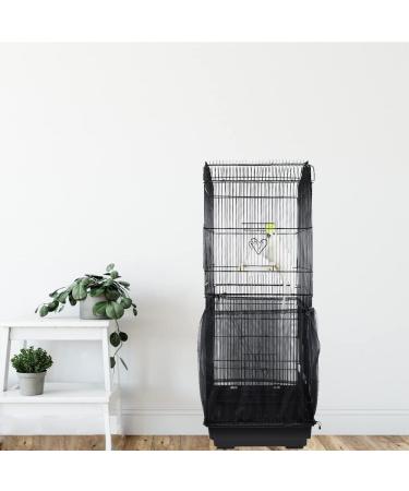 SYOOY Birdcage Cover Seed Catcher | Universal Nylon Mesh Parrot Cage Net Skirt Guard | Extra Large for Round & Square Cages | Black - Buy Online on GoSupps.com
