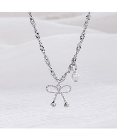 Oralgo Exquisite Hollow Bowknot Adjustable Necklace | Statement Trailer Necklace in Gold for Special Occasions - Buy Online on GoSupps.com