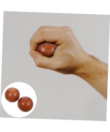 Frcolor 2-Pack Health Massage Balls - Wooden Handballs for Foot Massage - Perfect Fitness Gift | Red Rosewood & Sandalwood (5x5x5cm) - Buy Online on GoSupps.com