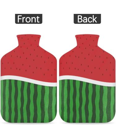 Watermelon Heat Bottle with Fluffy Cover - 2L Hot Water Bottle for Comfort & Pain Relief | Cozy Nights for All Ages - Buy Online on GoSupps.com