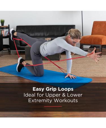 Buy THERABAND CLX Resistance Band 5ft Loops for Home Fitness & Workouts | Portable Gym Equipment | Ideal Gift for Athletes - Medium Level 2 (Red - Buy Online on GoSupps.com