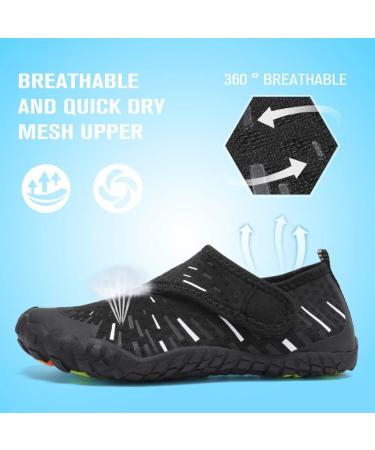 CIOR Kids Water Shoes - Lightweight Aqua Sneakers for Boys & Girls | Fast Dry Athletic Shoes (Big Kid Size 4, Black/White) - Buy Online on GoSupps.com
